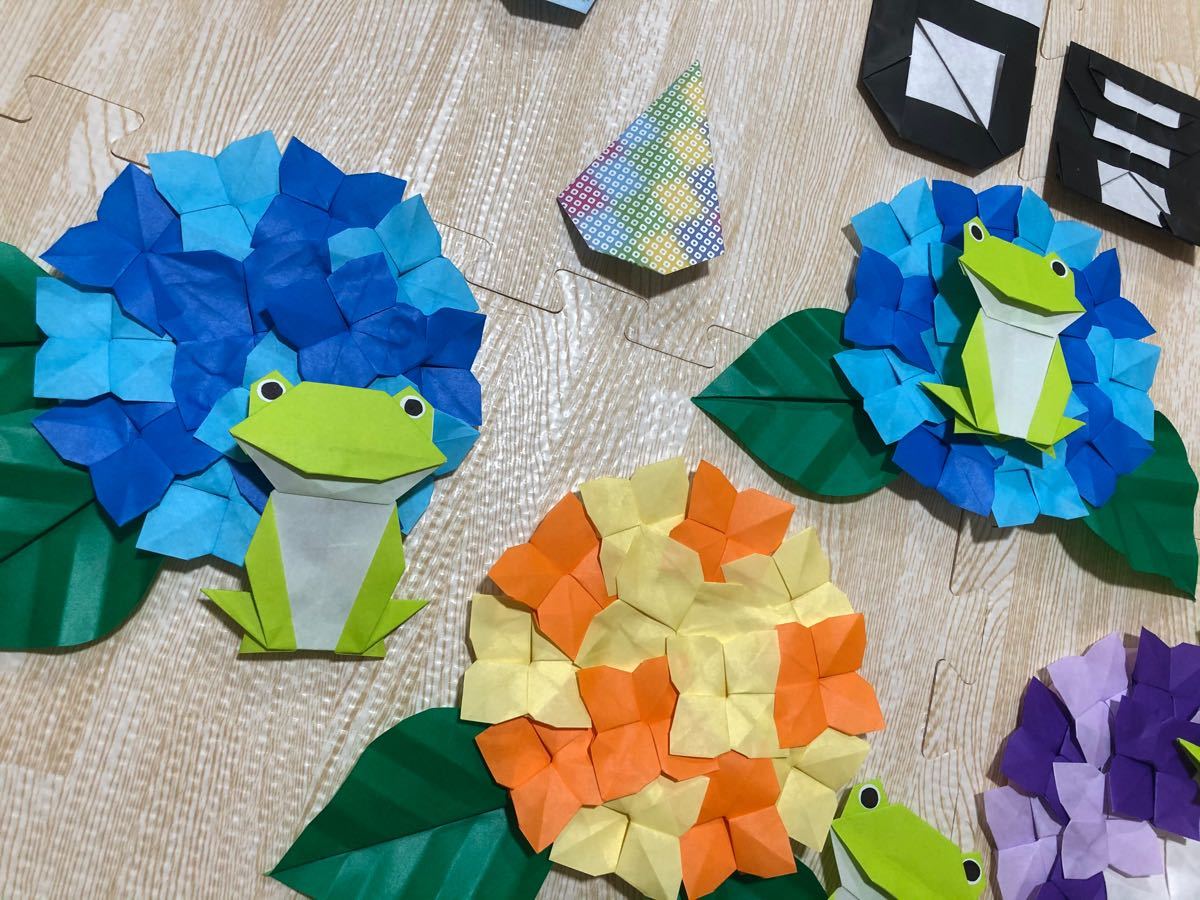 Paypayフリマ 折り紙 壁面 梅雨 紫陽花 カエル 6月セット Paypayフリマ 折り紙 壁面 梅雨 紫陽花 カエル 6月セット