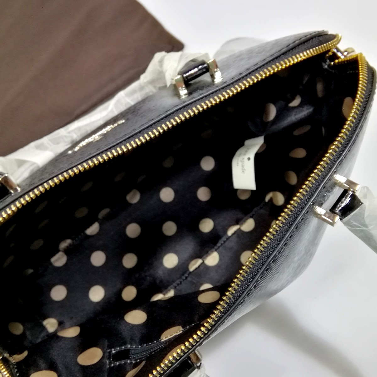 即決★新品 国内正規 Kate spade ケイトスペード 2WAY ハンドバッグ ショルダー バック PXRU5131 黒/ブラック 牛革 レザー【送料無料】_画像8