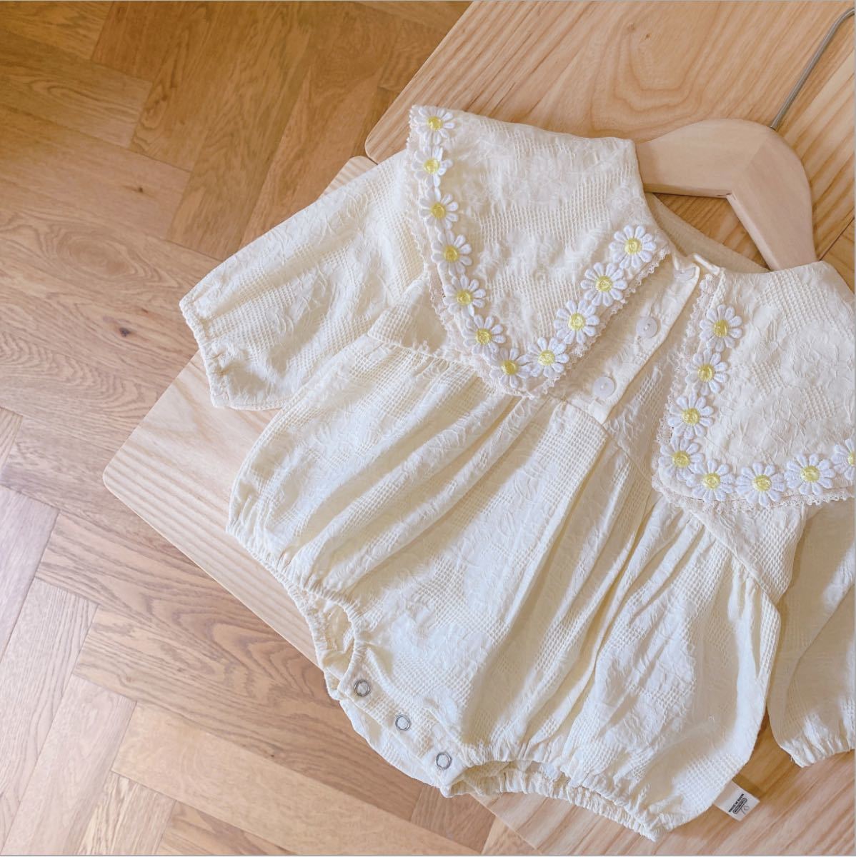 【80】お花 ロンパース 春夏服 赤ちゃんドレス ベビー服 カバーオール