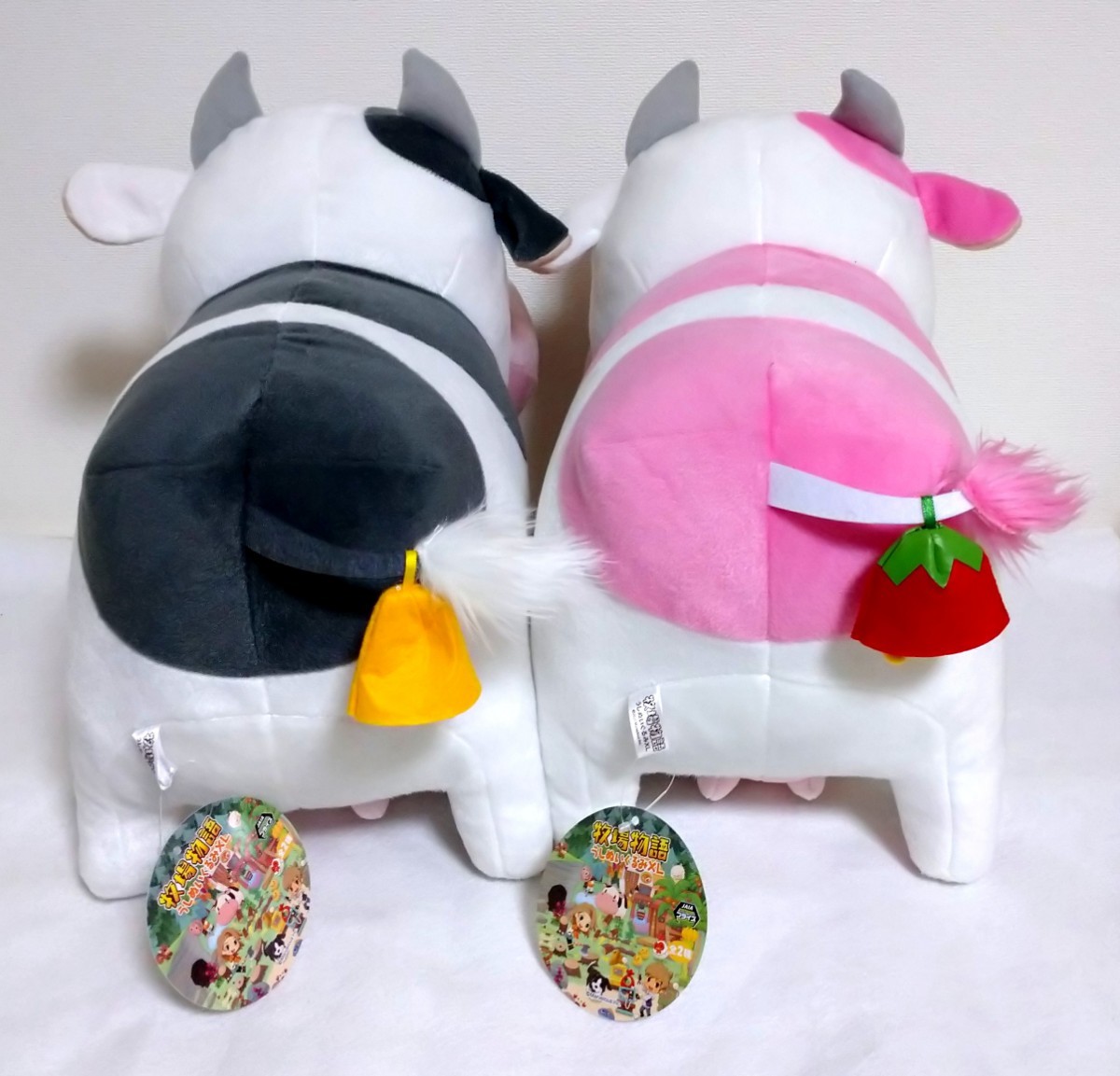 牧場物語 うし ぬいぐるみXL 牛 全2種セット 黒 ピンク いちご牛 牧場物語 うし ぬいぐるみXL 牛 全2種セット 黒 ピンク いちご牛