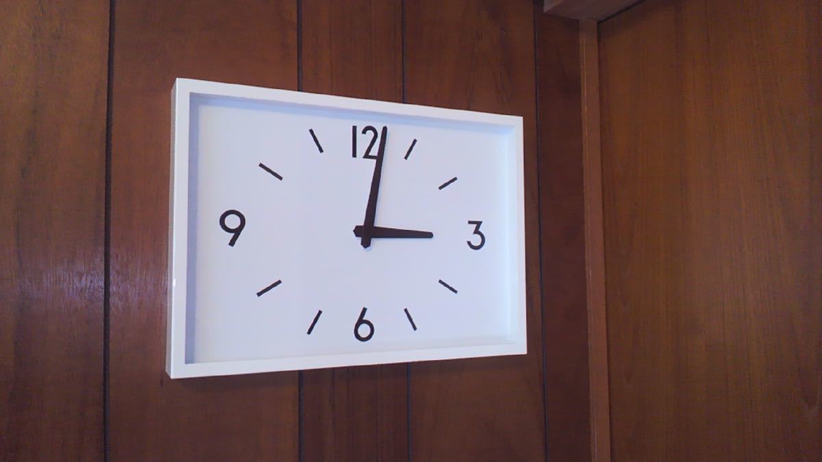 新品 無印良品 駅の時計・電波ウォールクロック・アイボリー 掛時計