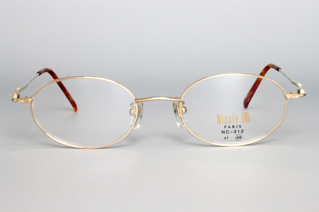 【未使用・新品】Nicole StGilles PARIS No.NC-312 COLOR.1 ゴールド 49□19 140 MADE IN JAPAN H-1
