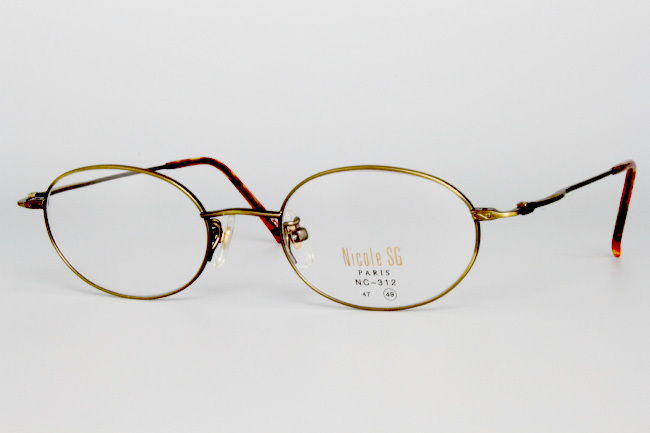 【未使用・新品】Nicole StGilles PARIS No.NC-312 COLOR.3 ブラウン 49□19 140 MADE IN JAPAN H-1_画像4