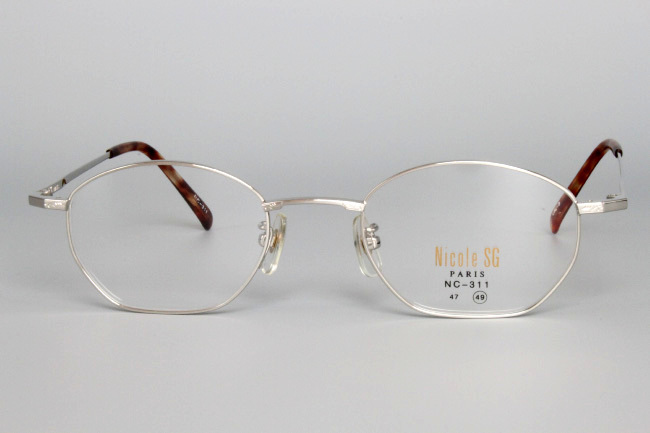 【未使用・新品】Nicole StGilles PARIS No.NC-311 COLOR.2 シルバー 49□21 140 MADE IN JAPAN H-1_画像2