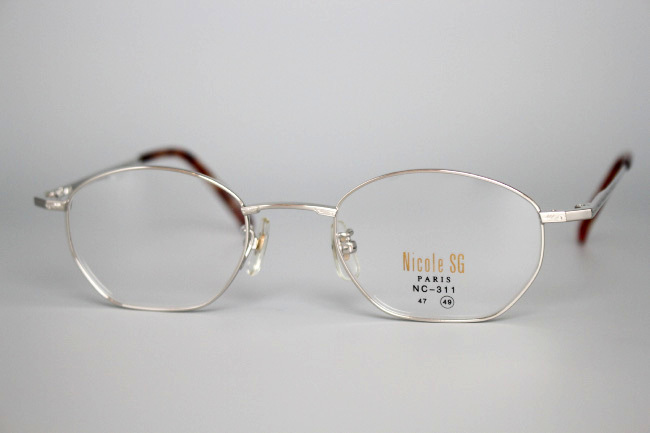 【未使用・新品】Nicole StGilles PARIS No.NC-311 COLOR.2 シルバー 49□21 140 MADE IN JAPAN H-1_画像3