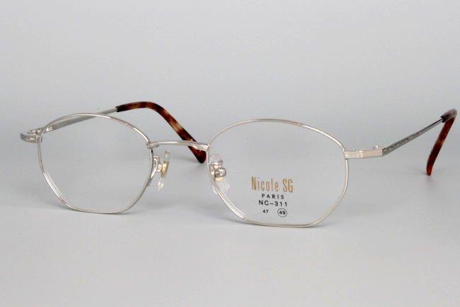 【未使用・新品】Nicole StGilles PARIS No.NC-311 COLOR.2 シルバー 49□21 140 MADE IN JAPAN H-1_画像4