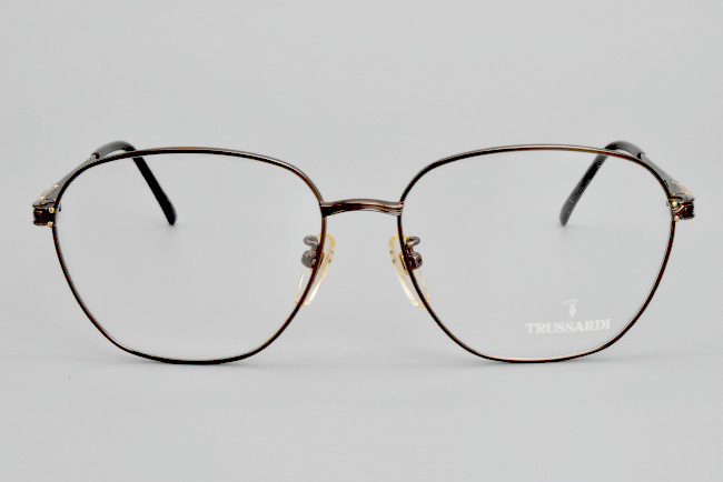 【未使用・新品】TRUSSARDI トラサルディ Ref.2124 COLOR.ブラウン BR10 56□15 140 MADE IN JAPAN H-1