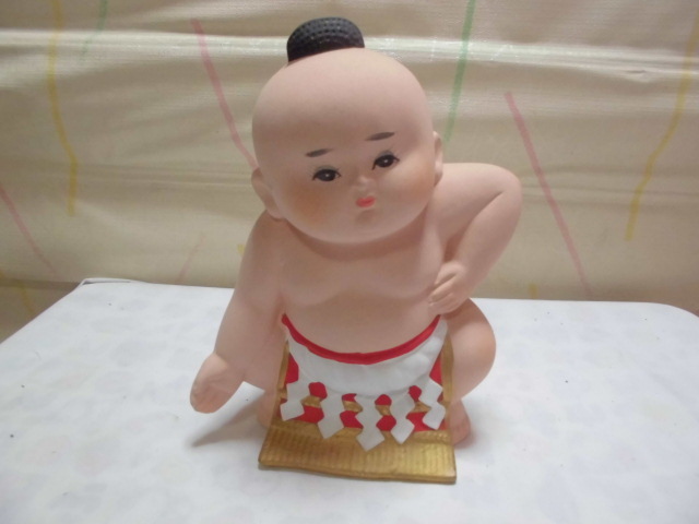 可愛い　相撲人形　素焼き陶器製_画像1