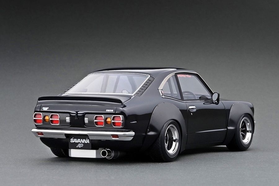 イグニッションモデル 1/18 マツダ サバンナ GT RX3 (S124A) レーシング・ブラック・RSワタナベ/世界限定100台_画像9