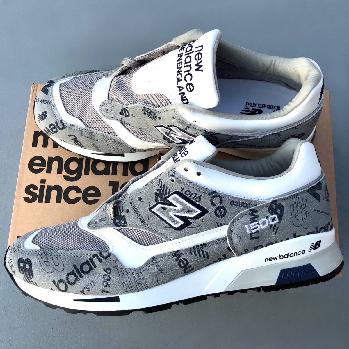 LIMITED認定店舗限定 UK製 NEW BALANCE M1500NBG GRAY LOGO US9D 27cm 30th記念モデル スエード 新品 イギリス英国製 NB グレー ロゴ