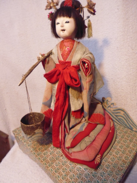  годы предмет .. кукла Edo ... кимоно дерево в коробке 
