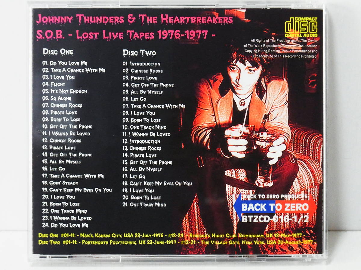 JOHNNY THUNDERSD & THE HEATBREAKERS S.O.B. LOST LIVE TAPES IN USA & UK 1976~1977 _画像2