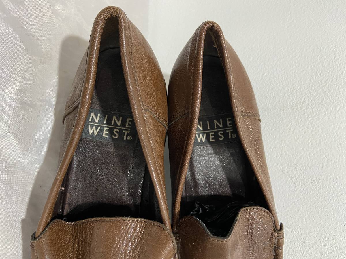 * free shipping *NINE WEST* Nine West *sk wear tu leather pumps * Loafer * Brown *c21