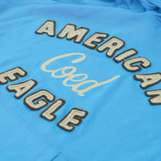 AMERICAN EAGLE pullover logo parka ae-6／アメリカンイーグル プルオーバー　ロゴ入り　パーカー ae-6　ブルー　Ｓサイズ_画像3