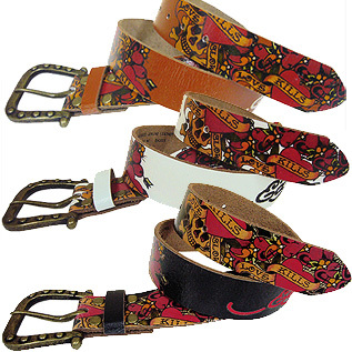 Ed Hardy Womens Belt Love Kills Slowly ed-76／エドハーディー　レディース　ラブキル　スローリー　ベルト ブラウン　ed-76_画像1