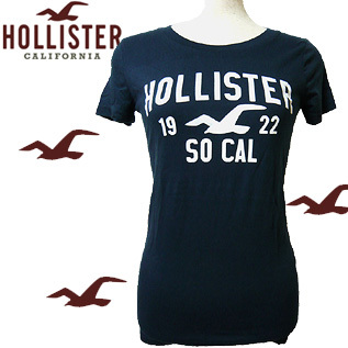 HOLLISTER Co. Womens Logo T-shirt h-82／ホリスター レディース　ロゴＴシャツ 　ネイビー　Mサイズ　h-82