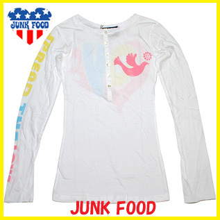 JUNK FOOD Women's Spread The Love Oove Henley Tee junk-65／ジャンクフード　レディース 【The Love】ヘンリーＴシャツ junk-65