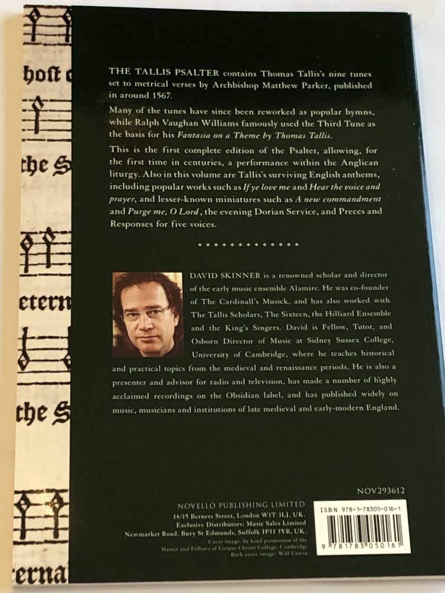 洋書　The Tallis Psalter Psalms and Anthems トーマス・タリスの合唱曲集「大主教パーカーのための9つの詩編曲」「If ye love me」楽譜_画像2