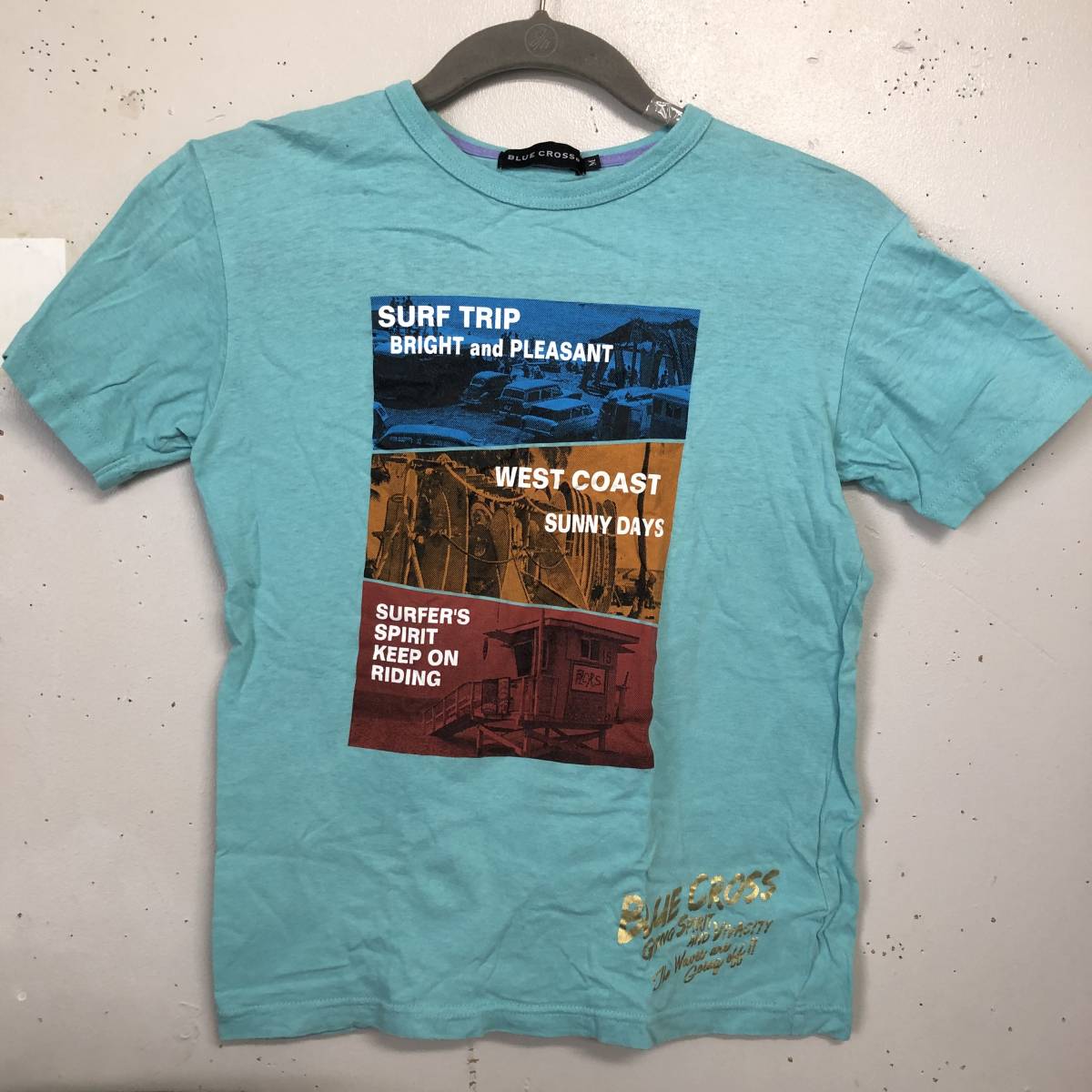 【子供服】 BLUE CROSS：ブルークロス 半袖Tシャツ マリンブルー サイズ：M(150) キッズファッション 中古_画像1