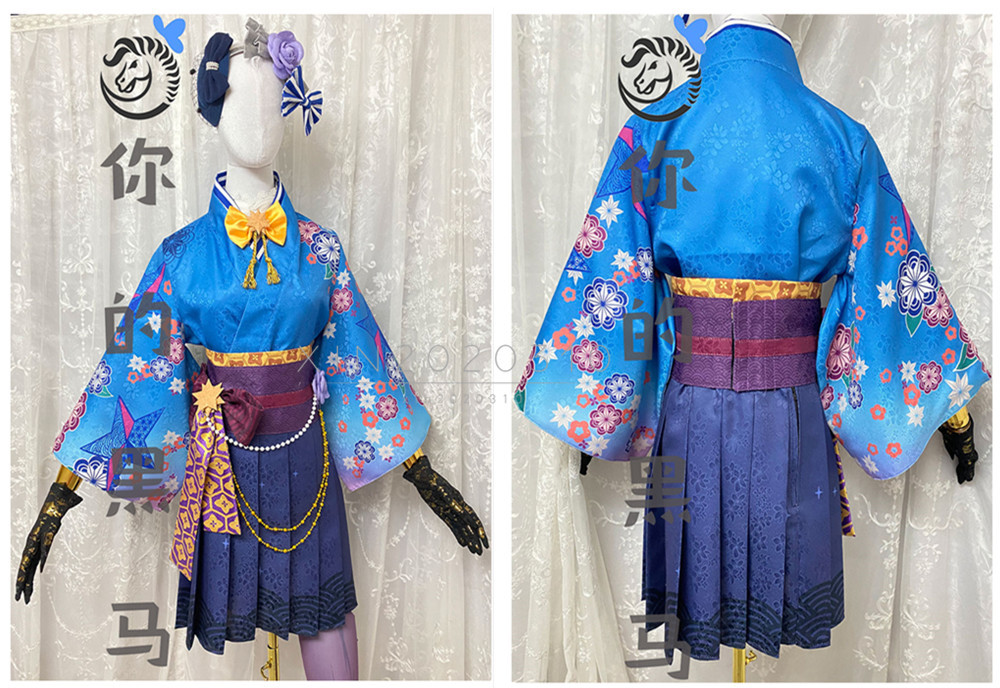 ホロライブ 所属VTuber 星街すいせい 和服 浴衣 コスプレ衣装+靴下 全