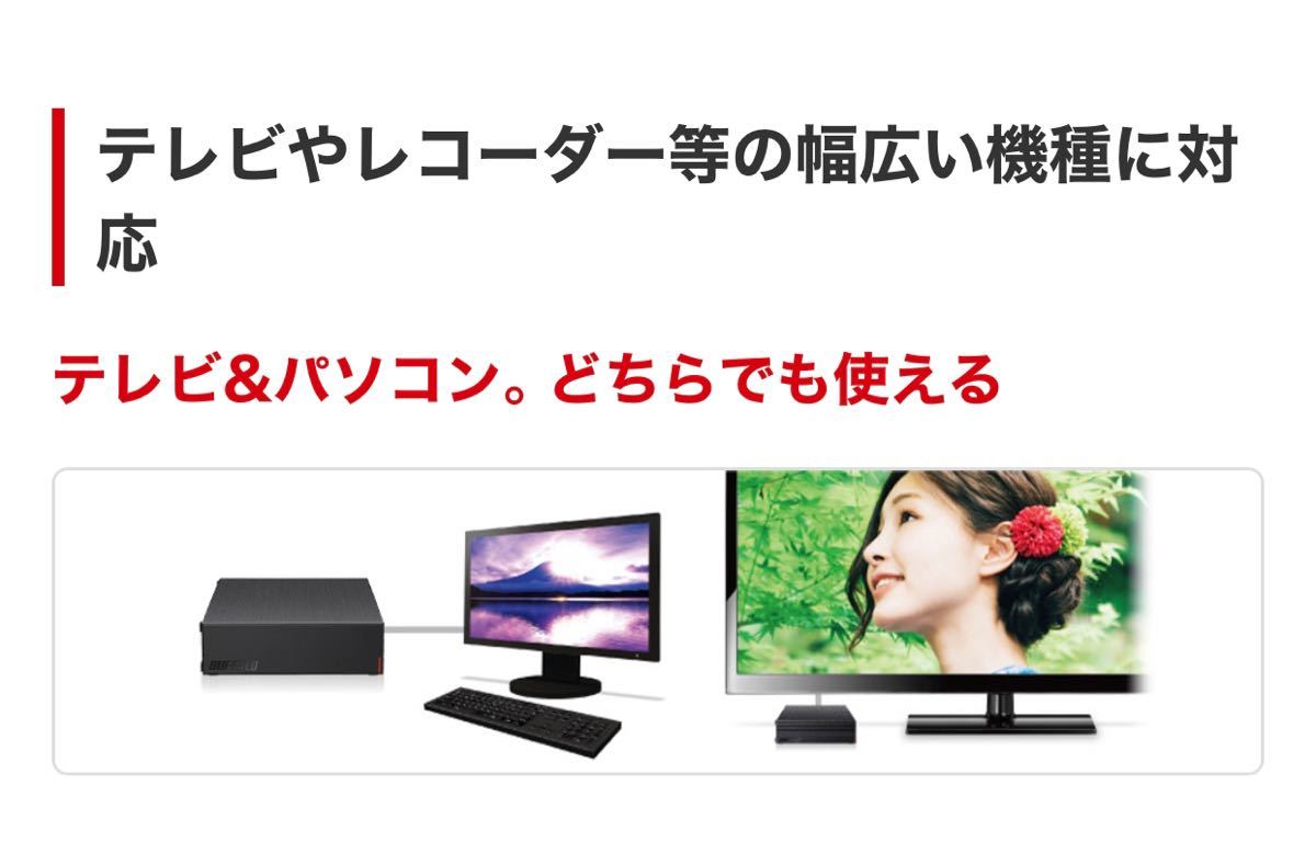 【6TB・30日保証】バッファローの最新モデル★USB3.2外付けHD★HD-EDS6U3-BC★Win/Mac/テレビ録画PS4