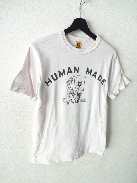 HUMAN MADE：ヒューマンメイド■トランプ＆ロゴ プリント コットン Ｔシャツ■ホワイト■Ssize■日本製■NIGO_画像3