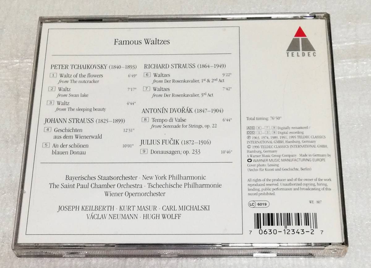 CD ワルツ名曲集 チャイコフスキー,J.シュトラウス,Rシュトラウス,ドヴォルザーク,フチーク/独盤の画像2