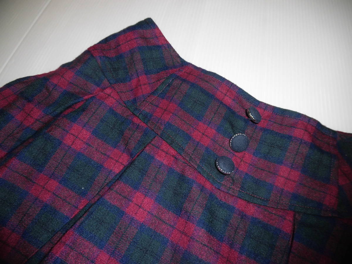 160! Mezzo Piano! Logo embroidery check pattern skirt *