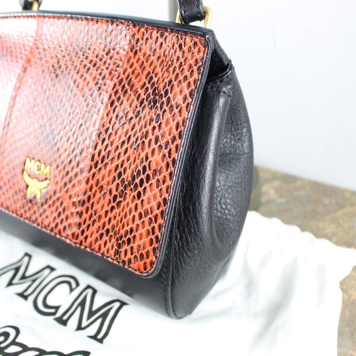 MCM LOGO LEATHER SHOULDER BAG/エムシーエムロゴレザーショルダーバッグ_画像3