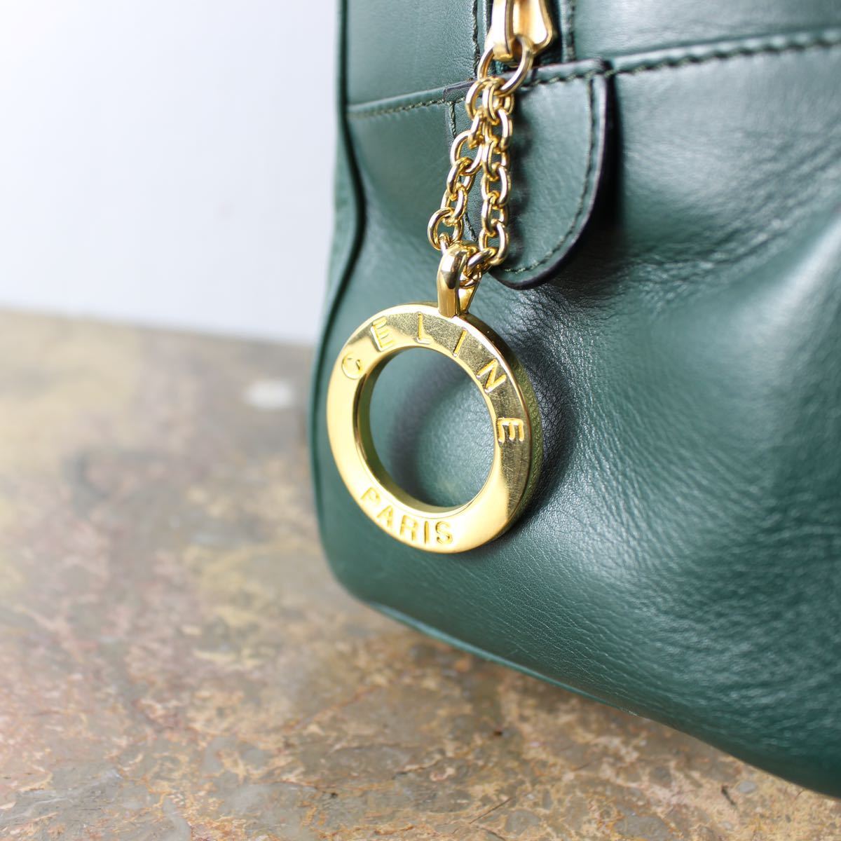 OLD CELINE CIRCLE LOGO LEAYHER HAND BAG MADE IN ITALY/オールド