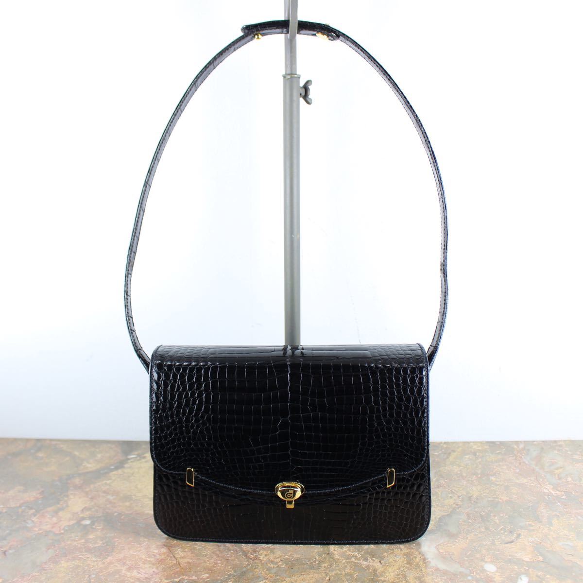 COMTESSE CROCODILE LEATHER SHOULDER BAG MADE IN W GERMANY/コンテス