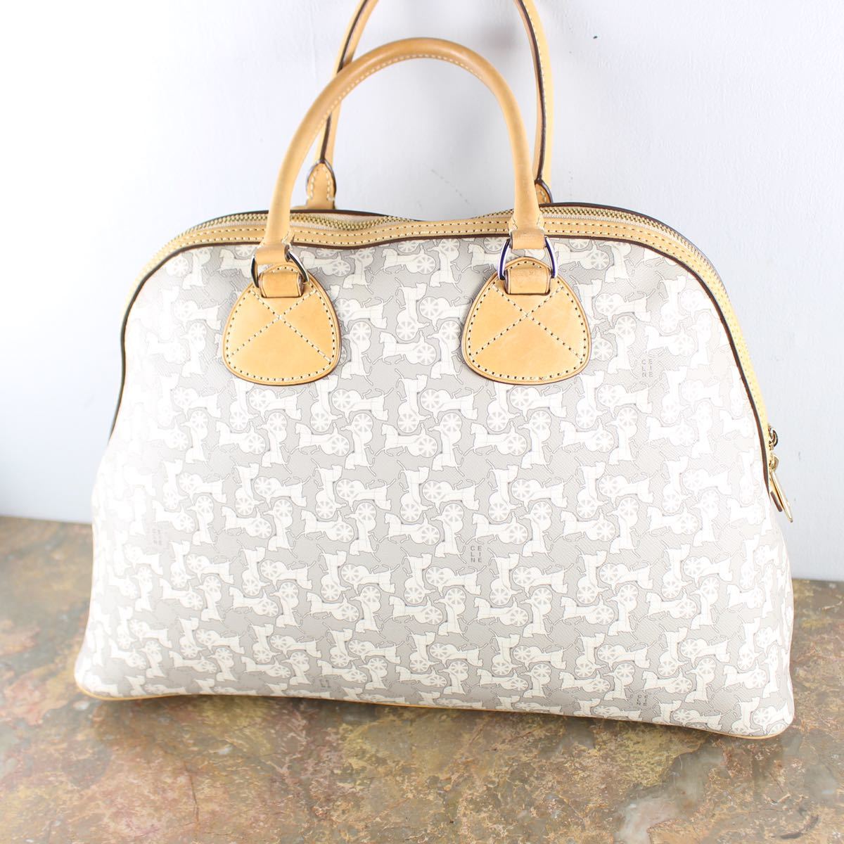 CELINE DOME TYPE CARRIAGE PATTERNED HAND BAG/セリーヌドームタイプ馬車柄ハンドバッグ_画像3