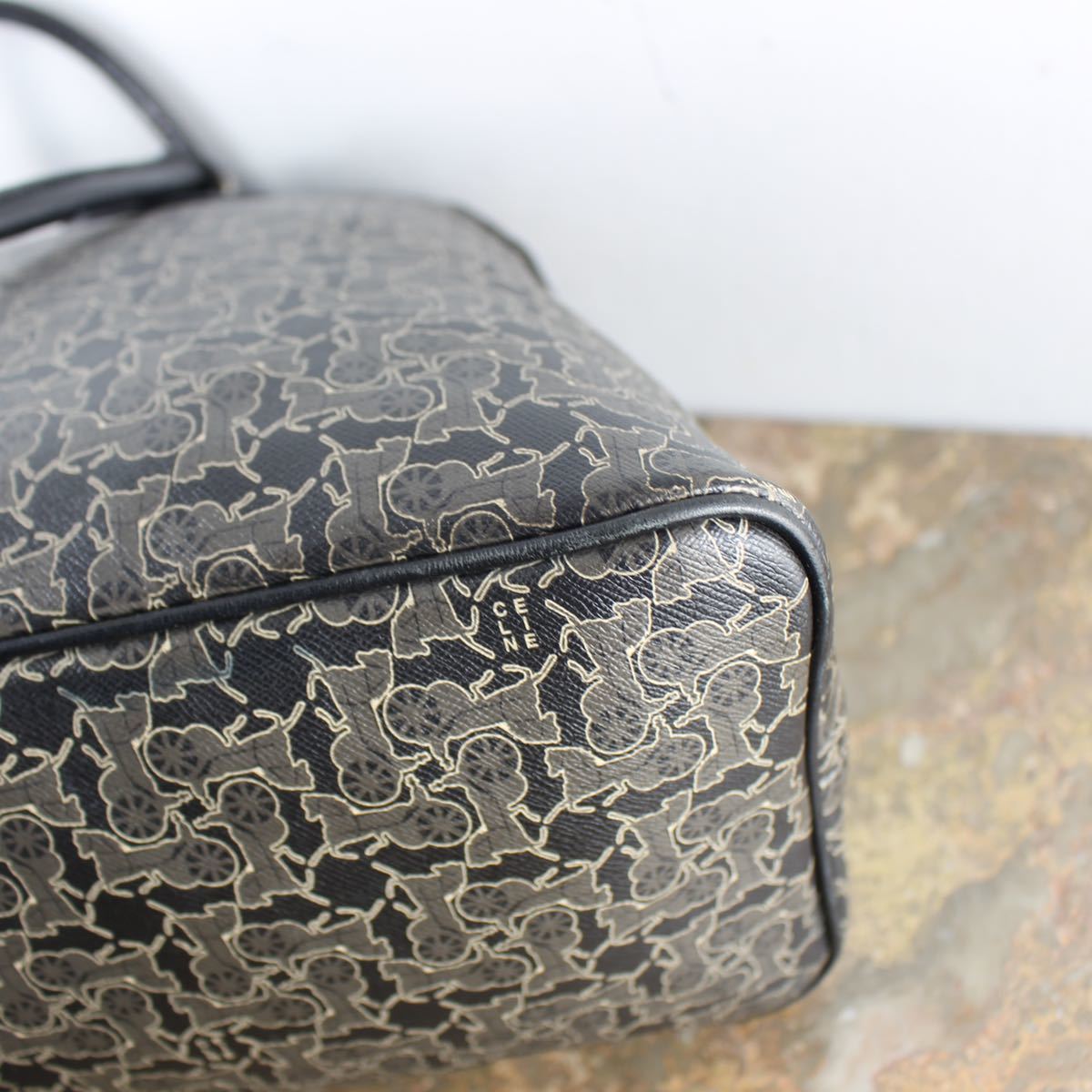 CELINE DOME TYPE CARRIAGE PATTERNED HAND BAG/セリーヌドームタイプ馬車柄ハンドバッグ_画像6