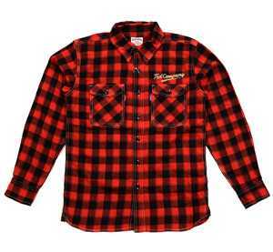 テッドマン 刺繍ネルシャツ レッド XL tns-700 エフ商会 ワークシャツ_画像2