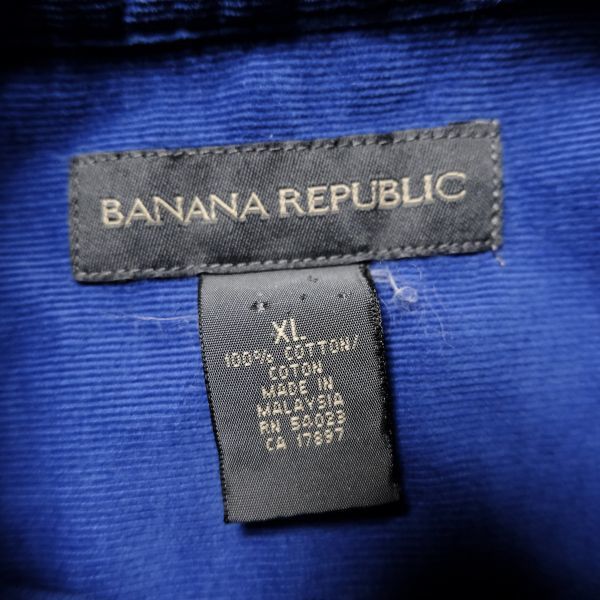 00's バナナリパブリック コットン コーデュロイシャツ 青 (XL) 細畝 ブルー 00年代 旧タグ オールド バナリパ BANANAREPUBLIC_画像8