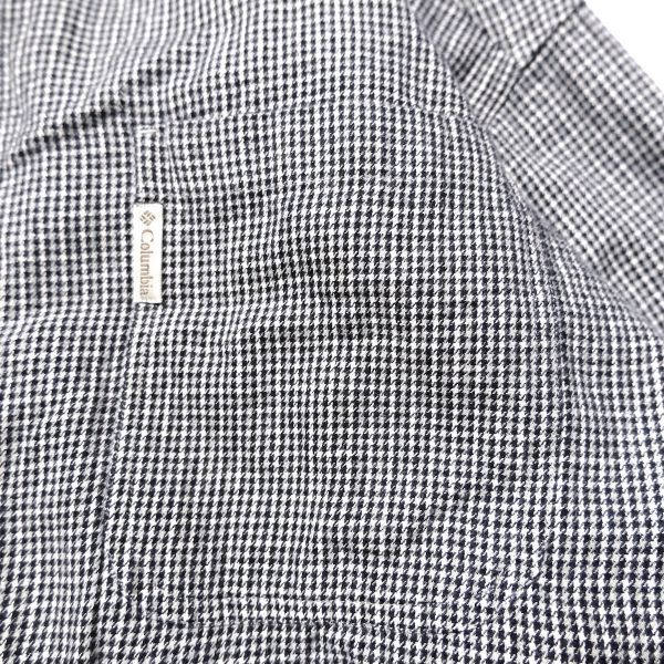 90's Columbia コロンビア 千鳥格子 フランネルシャツ (XL) 黒×灰×白系 ネルシャツ 90年代 旧タグ オールド 1999年製 コットン_画像4