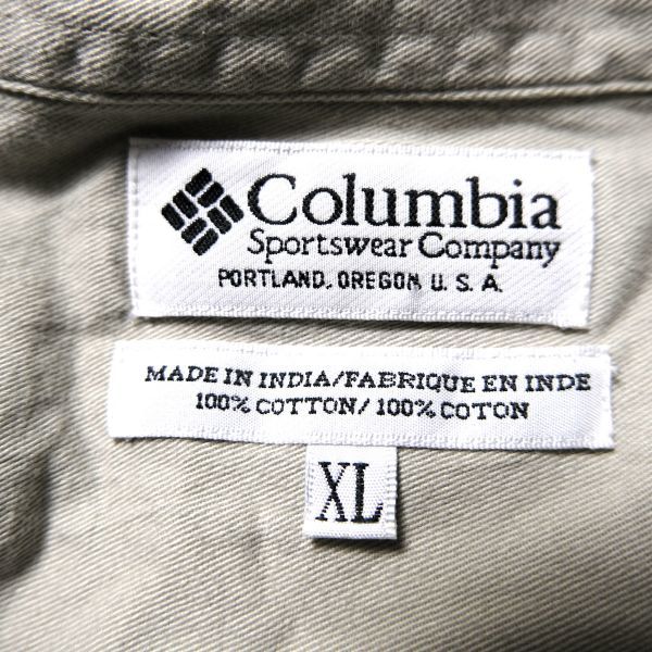 90's Columbia コロンビア 千鳥格子 フランネルシャツ (XL) 黒×灰×白系 ネルシャツ 90年代 旧タグ オールド 1999年製 コットン_画像8