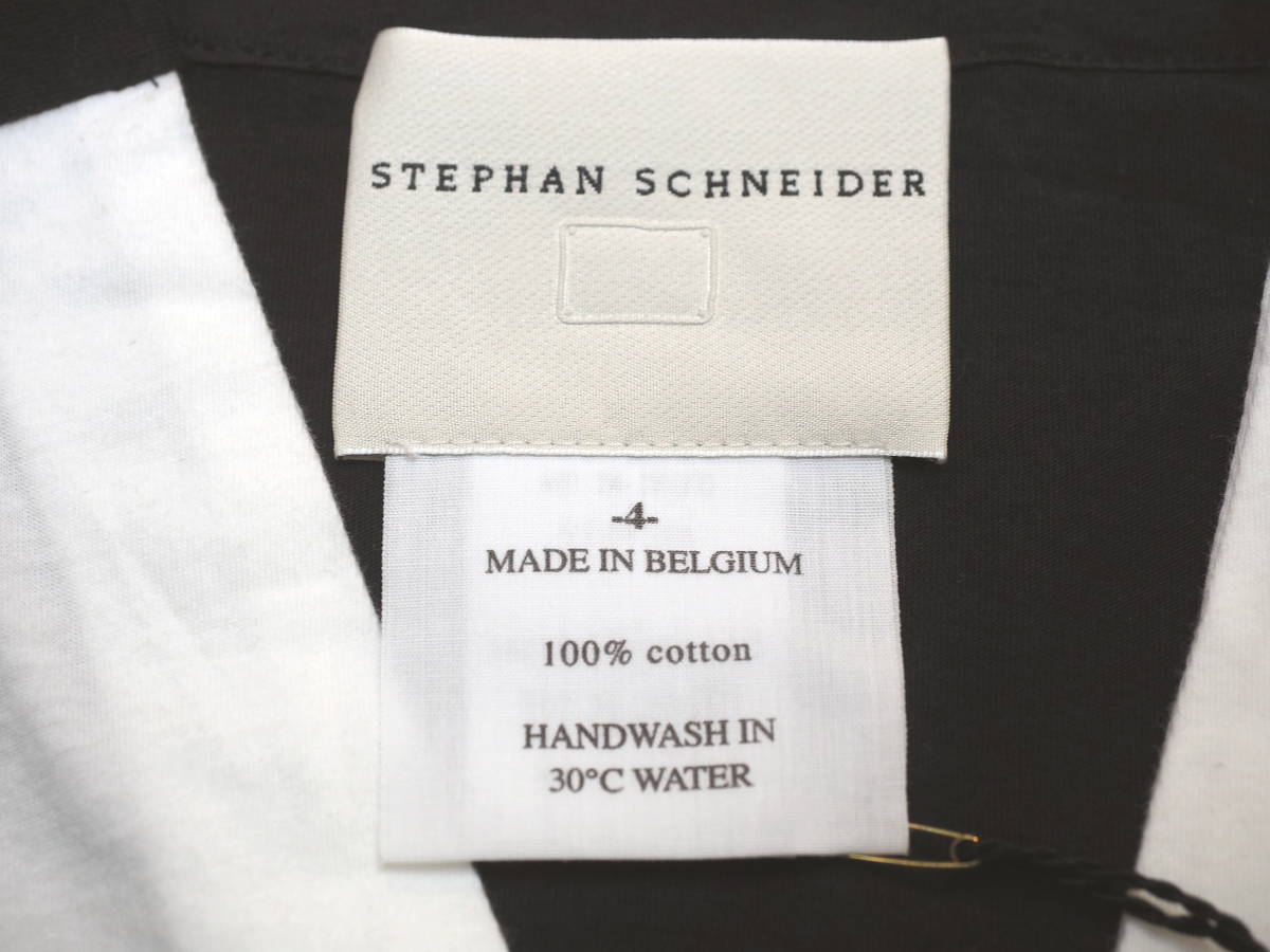 未使用品 STEPHAN SCHNEIDER ステファンシュナイダー 14SSサイドテープバイカラーカーディガン4白×黒 Belgium製_画像3
