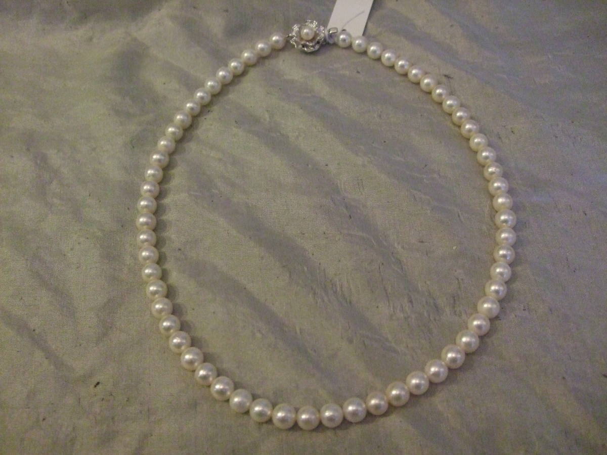 □あこや真珠 本真珠 パールネックレス 6，5㎜～7，0㎜ ホワイト系 
