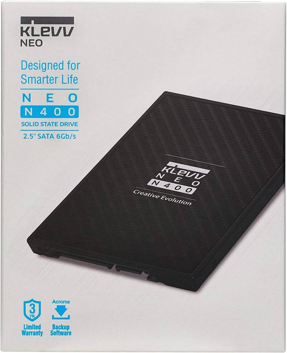 新品 未開封 ESSENCORE KLEVV 480GB SSD NEO N400 K480GSSDS3-N40 移行ソフトAcronis True Image HD無料利用可能 2.5インチ SATA3 6Gb/s_画像1