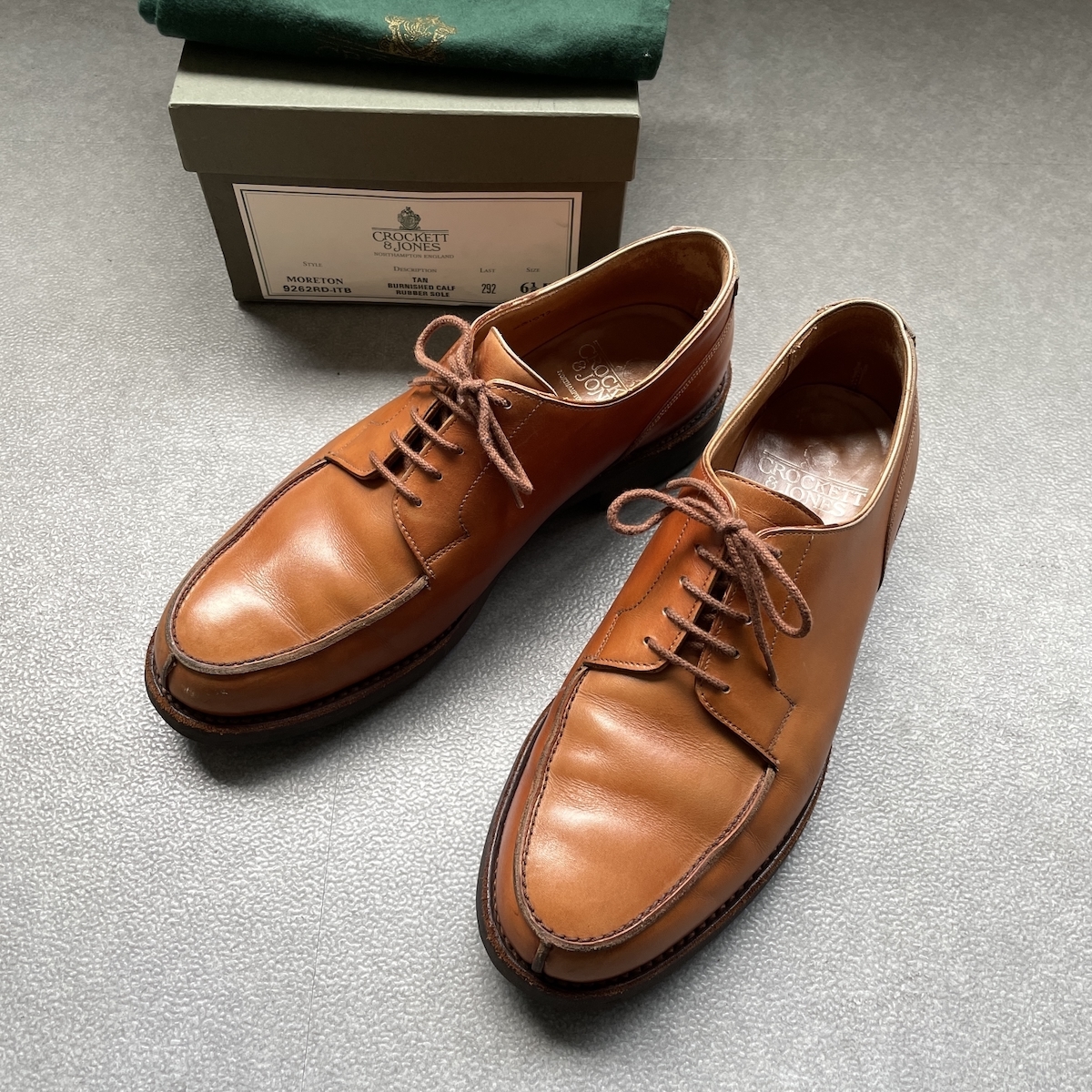 【最終価格】CROCKETT&JONES、クロケット&ジョーンズ、モールトン、MORETON、6  1/2E、ラスト：292、Uチップ、リッジウェイソール、英国靴