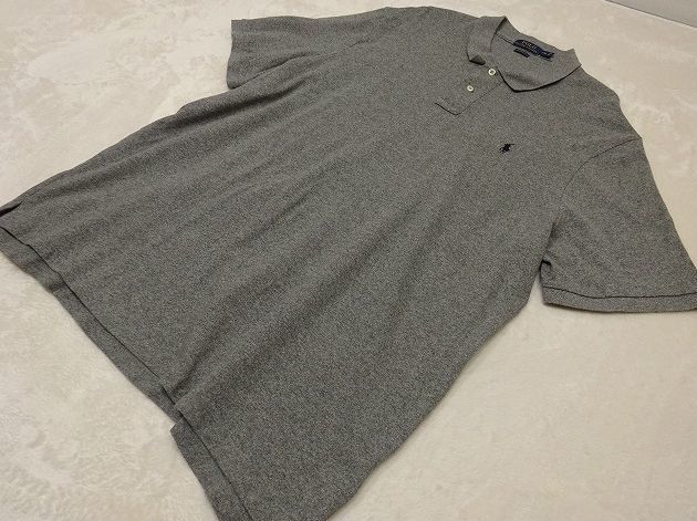 Polo Ralph Lauren ラルフローレン CLASSIC FIT 半袖 ポロシャツ 鹿の子 メンズ ビッグサイズ (XXL) 杢グレー　● r-50_画像1