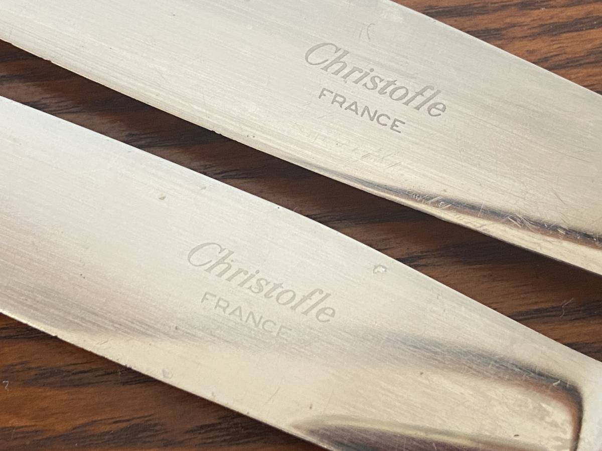  Chris to полный bell носорог yu оригинальный серебряный металлизированный производства столовый нож 2 шт 24.5cm/Christofle/443-4
