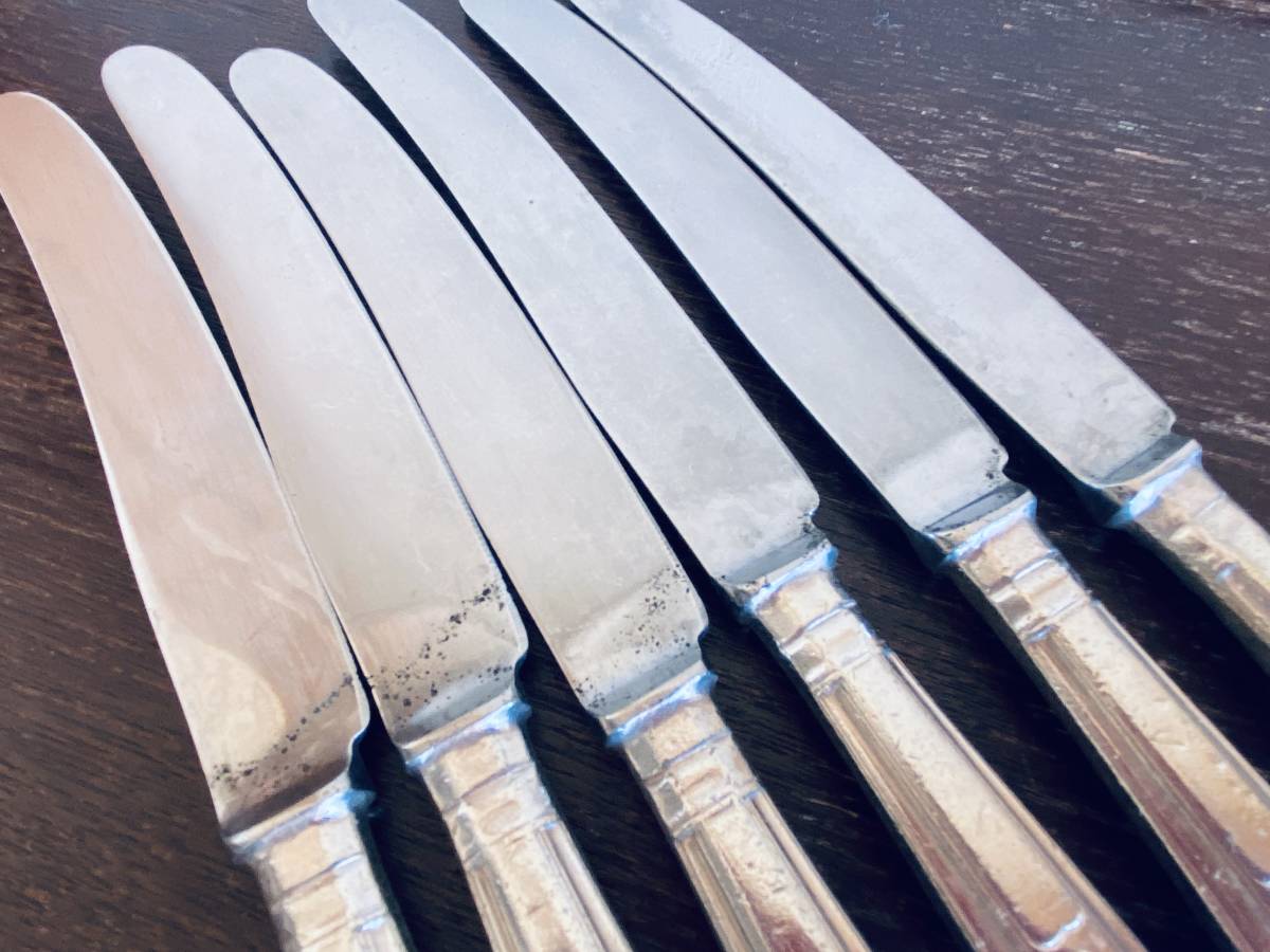  Англия производства King s образец серебряный металлизированный производства столовый нож 6шт.@24.5cm /435