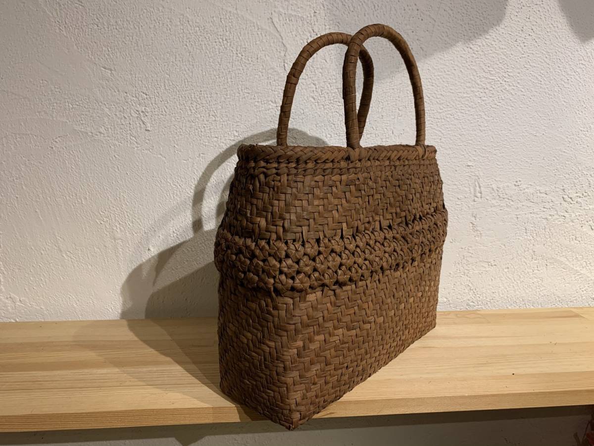 希少】極上品 飾り付き 内布 山ぶどう かご カゴバッグ 伝統工芸 最