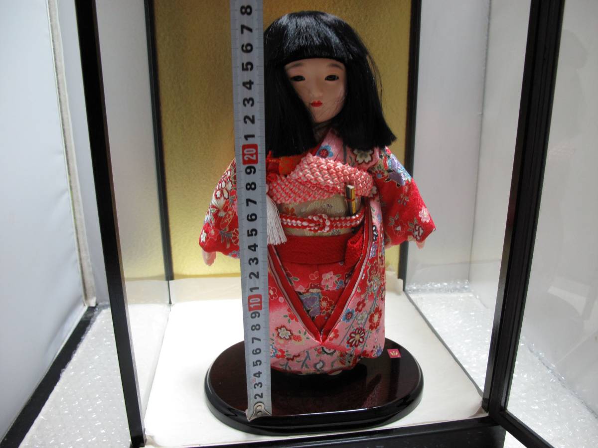Yahoo!オークション - 日本人形 市松人形 女の子 公司作 ガラスケース付