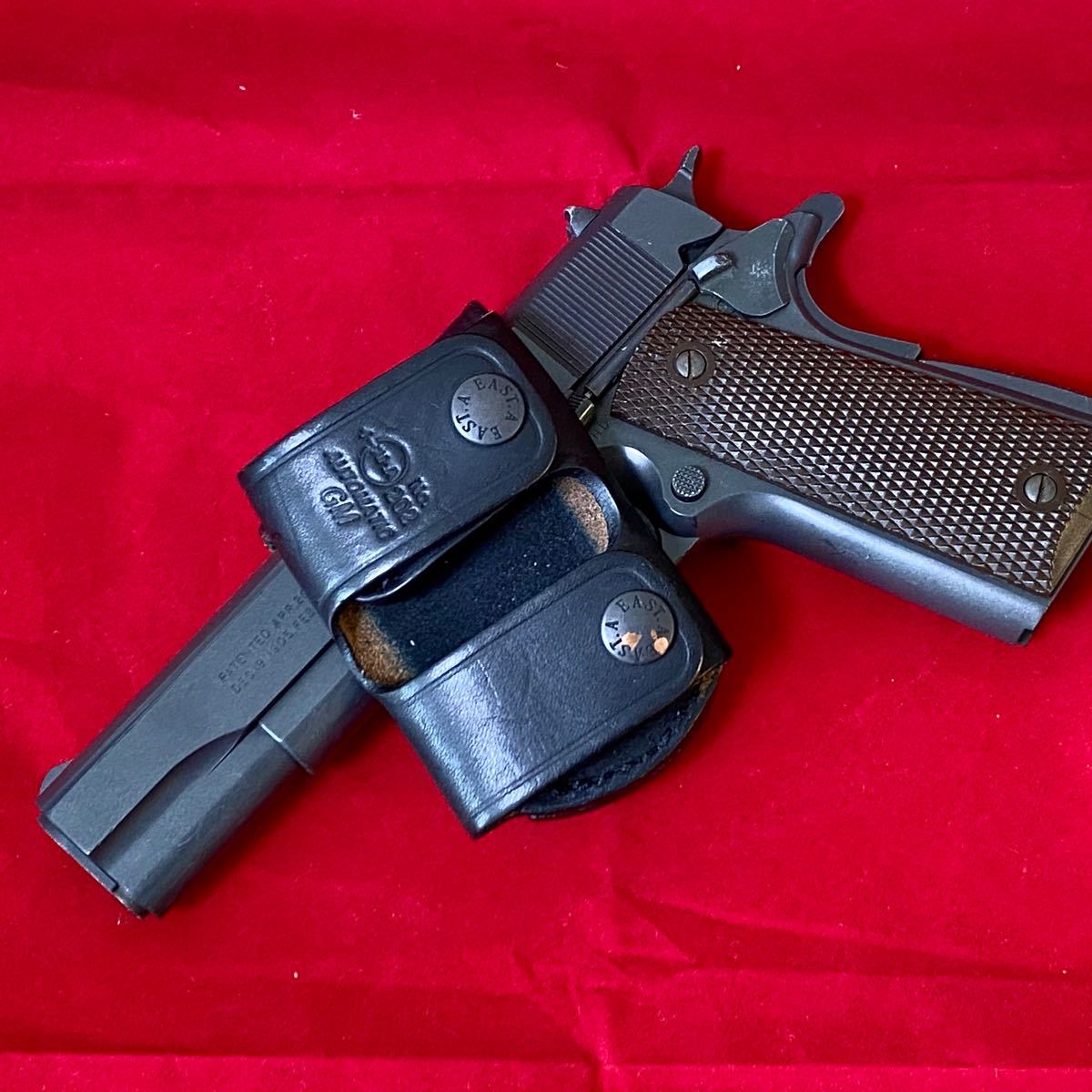 ガバメント ハイキャパ 1911系 ベルトスライドホルスター 黒革製 ガバメント ハイキャパ 1911系 ベルトスライドホルスター 黒革製