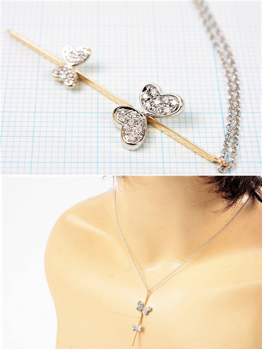 [ beautiful goods ] Ponte Vecchio K18 diamond necklace 