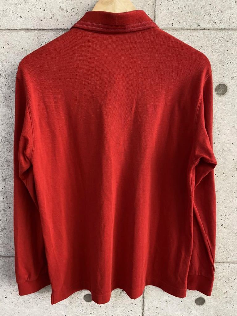 近年モデル 日本製 adabat アダバット 長袖ポロシャツ 刺繍 赤 48サイズ メンズ ゴルフウェア 新規×_画像3