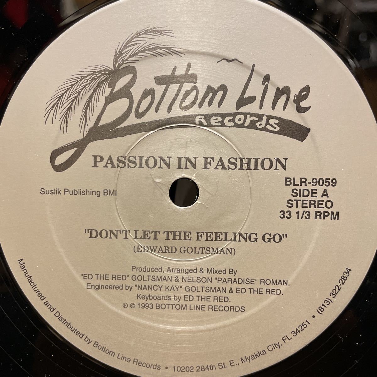 PASSION IN FASHION / DON'T LET THE FEELING GO 12インチ BOTTOM LINE RECORDS_画像1